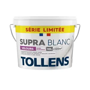 Peinture intérieure velours blanc murs et plafonds Supra blanc 10 L