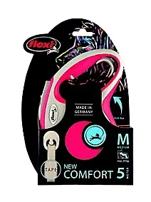 Laisse à enrouleur Flexi M L.5 m rouge pastel