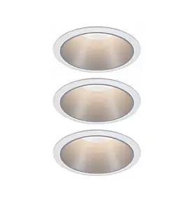 3 spots encastrables Cole LED intégrée blanc chaud IP44 3x470lm Ø8cm argent finition blanche Paulmann