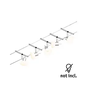 Kit cable wire LED système Sheela IP20 5x10W GU5,3 L.100 x l.10 x H.11,6 cm Paulmann chrome mat