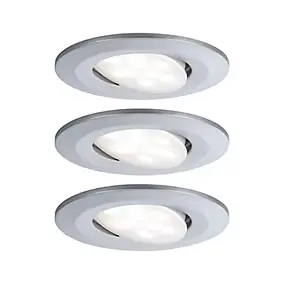3 spots encastrables Calla LED intégrée 4000K IP65 3x680lm rond orientable chrome mat Paulmann