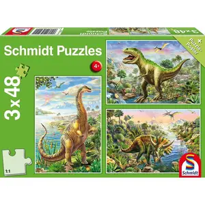 Puzzle 3x48 pièces - Dinosaures