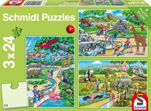 Puzzle 3x24 pièces - Journée au Zoo