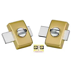 2 verrous à bouton sans vis bronze ø23 mm / 45 mm Abus