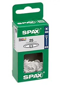 Cache-vis blanc Z2 cruciforme 25 pièces Spax