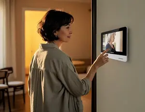 Interphone vidéo connecté avec écran couleur - noir