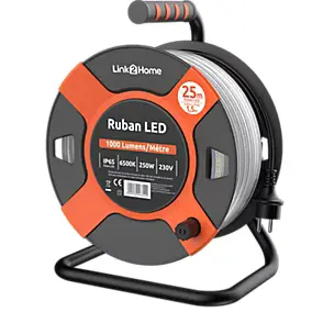 Ruban LED 25m 1000 lumens /m sur enrouleur bande lumineuse blanche IP65 Quarx