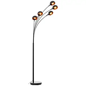 Lampadaire Livo 5 lampes métal noir IP20 E14 H.210cm Brilliant