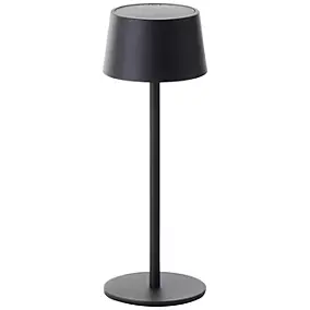Lampe à poser extérieur solaire rechargeable USB métal noir H.25 cm 2 W IP44 Brilliant Viani