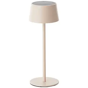 Lampe à poser extérieur solaire rechargeable USB métal beige H.25 cm 2 W IP44 Brilliant Viani