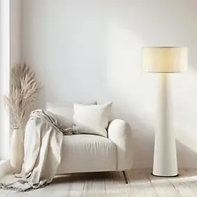 Lampadaire Kusaki tissu beige H.142cm IP20 E27 20W Brilliant
