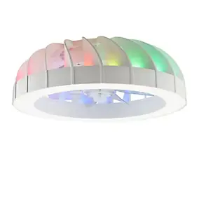 Ventilateur de plafond avec éclairage LED RGB blanc Ø46 cm Brilliant Fanora - Télécommande incluse