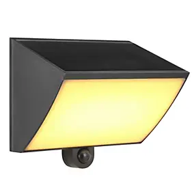 Applique extérieure murale LED solaire 6W 900 lm noir IP54 H.10,5 cm Brilliant Sierra