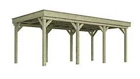 Carport en bois 3,2x6,2m avec toit plat Weka 609