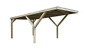 Carport en bois 3x6m avec toit plat Weka 612