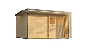 Abri de jardin en bois avec auvent Weka Amberley 7 surface totale extérieure 16m²