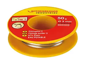 Bobine d'étain sanitaire Ø 3 mm, 50 g Rothenberger