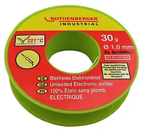 Bobine d'étain électronique 30 g, Ø 1 mm Rothenberger