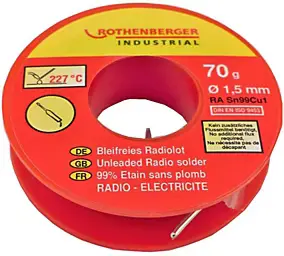 Bobine d'étain 70 g, Ø 1,5 mm Rothenberger