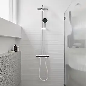 Colonne de douche thermostatique chrome H.112 cm, Grohe Vitalio Start