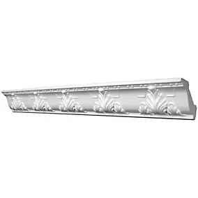 Moulure décorative en polystyrène expansé blanc à peindre L.2 m x H.53 mm, Géraldine