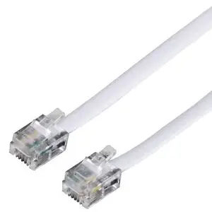 Hama Modular male plug (US6p4c) - modular male plug (US6p4c), white 10 m Blanc