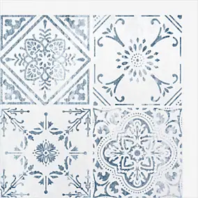 Dalle adhésive murale Wall Tiles DC FIX Carreaux de ciment vintage L.30,5 x l.30,5 cm vendue par 6 pièces