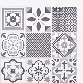 Dalle adhésive murale Wall Tiles DC FIX Carreaux de ciment style oriental L.30,5 x l.30,5 cm vendue par 6 pièces