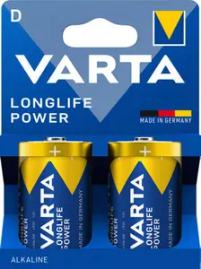 2 piles alcalines Longlife Power D, LR20