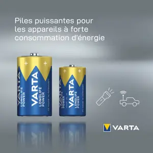 Lot de 2 piles alcalines C/LR14 "LongLife Power"