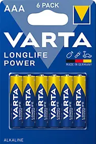 Pile alcaline AAA (LR03) Varta Long-life Power, lot de 6