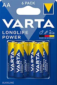 Pile alcaline AA (LR6) Varta Long-life Power, lot de 6