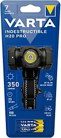 Lampe frontale indestructible Varta H20 350 lumens