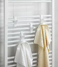 Crochets pour radiateur sèche-serviettes Wenko blanc, 2 pièces