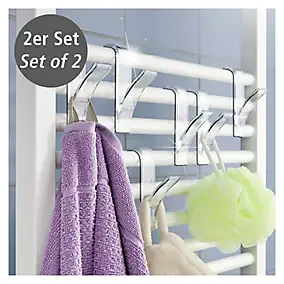 Crochets pour radiateur sèche-serviettes Wenko transparent, 2 pièces