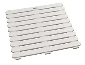 Caillebotis de douche blanc 55 x 55 cm