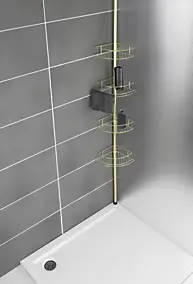 Etagère de douche télescopique 4 compartiments H.230 cm, doré, Wenko