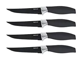 Couteau à steak noir en acier inoxydable Otis vendu par 4 pièces
