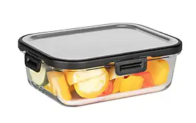 Boîte de conservation en verre avec couvercle en inox Steel 1 L