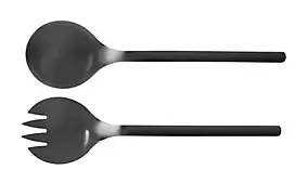 Couverts pour salade en acier inoxydable noir