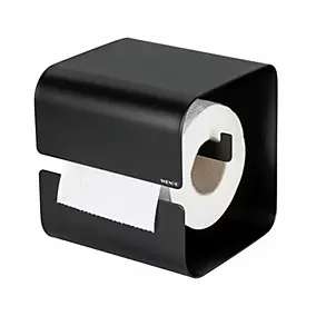 Dérouleur papier toilette en acier noir l.14 x H.14,5 x P.13,7 cm Wenko Lizan