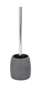 Pot et brosse WC "Goa" gris - Ø. 11,8 x 38,5 cm