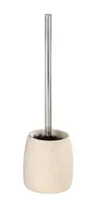 Pot et brosse WC "Goa" beige - Ø. 11,8 x H. 38,5 cm.