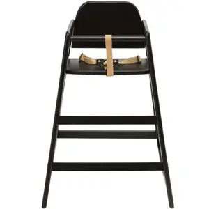 Chaise haute empilable en bois Emma Noir