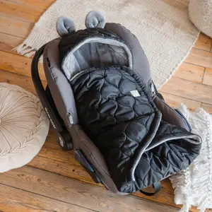 Couverture nomade pour bébé Recy black-grey