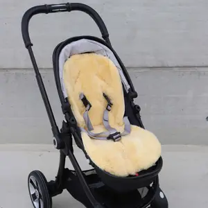 Assise en peau d'agneau pour poussette et siège auto Patchwork Nature