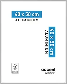 Cadre photo aluminium argent mat Accent l.40 x H.50 cm