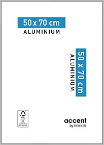Cadre photo aluminium argent mat Accent l.50 x H.70 cm