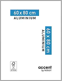 Cadre photo aluminium argent mat Accent l.60 x H.80 cm