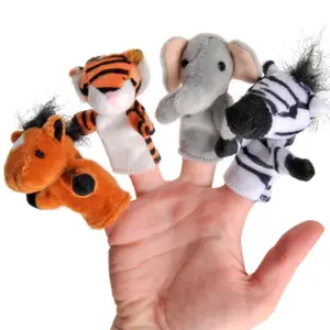 Lot de 8 marionnettes à doigt animaux sauvages